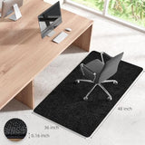 HomeMall Office Chair Mat for Hardwood and Tile Floor, Computer Chair Mat, Slate Black(48"x36")