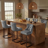 AQO 26 Inch Bar Stools Set of 6, Modern Counter Height Bar Stools with Backs