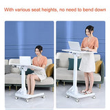 EWRCVBVCA Height Adjustable Laptop Stand on Wheels for Sofa Bed Mobile Computer Portable Tiltable