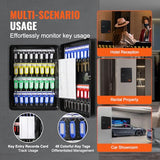 Key Safe with Combination & Key Lock, Digital Security Storage Box Steel Key Organizer with Adjustable Racks