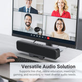 One-Touch Mute Microphone, Stereo & Bass, Easily Clamps to Monitor, Compatible with PC, MAC, Laptop