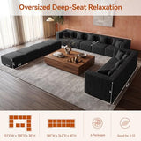omfy Chenille Cloud Couch with Deep Seat, Sectional Couches for Living Room, No Assembly Required