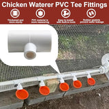 Aopchry 10 Pack Chicken Waterer ABS Tee Fittings. Suitable for Chicken Water Cups, Nipples and Other Poultry Waterers, White and Thickened