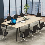 Loomie 8FT Conference Table, 94.49" L x 47.24" W x 29.53" H Meeting Seminar Table with Grommet, Large Boat Shaped Computer Desk, Boardroom Desk for Office Meeting