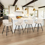 LUE BONA 26" Swivel Bar Stools Set of 4, Counter Height Bar Stools with Backrest and Arms