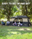 FanttikOutdoor Zeta C10 Pro Max Instant Cabin Tent 10 Person Camping Tent Setup in 60 Seconds with Rainfly & Windproof Portable with Carry Bag for Family Camping & Hiking, Upgraded Ventilation, Khaki