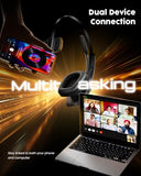 Trucker Bluetooth Headset with Charging Base, Wireless Hands-Free Headset with Noise Canceling Mic & Mute Button
