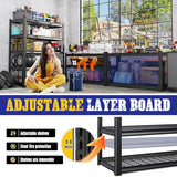Set of 4 Garage Shelving Heavy Duty Storage Shelves, Adjustable Metal Shelving Unit