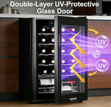 BODEGA COOLER 24 Bottle Wine Cooler, 2.5 Cu.Ft Mini Fridge with Lock