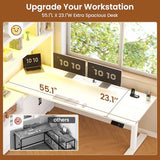 L Shaped Standing Desk, Reversible Computer Office Desk with Drawers & Hutch,
