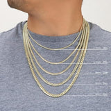 Nuragold 14K Real Yellow Gold Solid Miami Cuban Link Chain Italian Necklace - 24",5mm