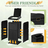 Waterproof Resin Garbage Bin for Hideaway, Deck, Patio, Dark Black