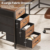 Huuger 63 Inch L Shaped Desk with Fabric Drawers, Computer Office Desk with Power Outlets and USB-C Port, Corner Desk with Storage Shelves