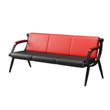 Waiting Room Bench, Office Furniture Reception Chairs with Arms (Red&Black,3 Seat) wonline