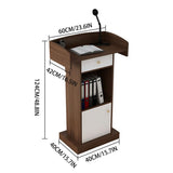 Wooden Lectern Podium Stand with Drawer Floor Standing Reception Desk for Conference Church Auditorium –Public Speaking Furniture