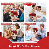 Flowers for Delivery Prime Preserved Flower Bouquet That Last 3-5 Years Real Forever Rose Bouquet for Her Women Wife Grandma Girlfriend Anniversary Birthday Mothers Day Gifts for Mom,Red