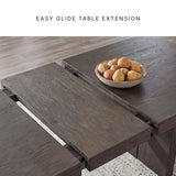 Signature Design by Ashley Burkhaus Rectangle Dining Room Extension Table, Removable Center Leaf, Seats up to 8, Wood, 40" W x 90" D x 30.25" H, Dark Brown