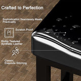 SANUMY Bar Stools Set of 2, 24 Inch Counter Height BarStools for Kitchen Island, Faux Leather Thick Saddle Seat (Black,24 inch)