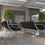 3-Seat Office Reception Waiting Room Chairs - Guest & Reception Chairs for Salon