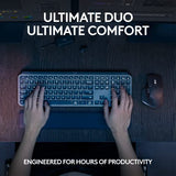 MX Keys S Combo - Performance Wireless Keyboard and Mouse with Palm Rest, Customizable Illumination,