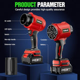 Cordless Leaf Blower, Leaf Blower Cordless with Battery and Charger, Portable Lightweight Handheld Blower, Extended Nozzle, Turbo Jet Blower (Red)