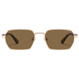 SOJOS Retro Rectangle Polarized 90s Sunglasses Women Men SJ1270 Gold/Bro