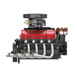 MechPuConToy Mini V8 Engine Model Kit That Runs, FS-V800WGPC 1/10 Scale 28cc Water-Cooled Four-Stroke OHV V8 Engine Model Kit, Build Your Own V8 Metal Engine That Works