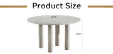 SSLine 47" Mars Pattern Faux Stone Round Dining Table for 4-6 People