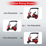 DXTSH MT H40 Passenger Electric Golf Cart Elderly Scooters, 3-Wheel Electric Vehicles, Disabled Scooters (MT-H40-Red 60V20AH)