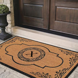 A1 Home Collections First Impression Hand Crafted Abrilina Entry Coir Monogrammed Double Doormat, 72" L x 36" W, X-Large