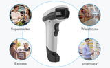 JRHC Barcode Scanner Wireless, Bluetooth Barcode Reader with Stand 3 in 1 Bluetooth & 2.4G Wireless & USB Wired Connection 1D&2D&QR&PDF417 Data Matrix Handheld Bar Code Scanners