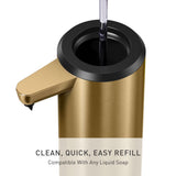 simplehuman 9 oz. Touch-Free Automatic Rechargeable Sensor Pump, Brass Stainless Steel, New