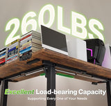L Shaped Standing Desk with Power Outlets, 63 x 55 Inch Height Adjustable Computer Desk for Bedroom
