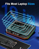 PRO Gaming Laptop Cooling Pad, RGB Laptop Cooler Stand with Powerful Turbofan (3500 RPM), Height Adjustable Laptop Fan Cooling Pad