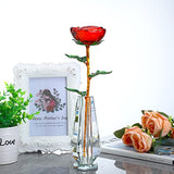 10'' Red Crystal Rose Figurine - Rose Flower Gifts for Mom Women