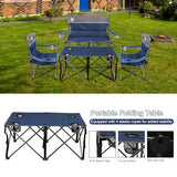 Northroad Folding Camping Chair Set of 4,Portable Collapsible Conversation Set w/1 Sofa,2 Single Chairs and 1 Table for Family Patio,Outdoor Travel,Beach(Blue)