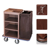 Heavy-Duty Janitorial Cart for Hotels Offices & Schools - 3-Tier Housekeeping Trolley with 4 Wheels & Storage Bins - Commercial Cleaning Utility Supplies
