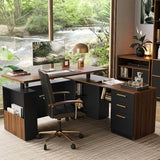 ModernMate 63" Standing Desk with File Cabinet, Privacy Panel, AC/USB, 1.18" Desktop