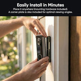 Wyze Battery Video Doorbell Wireless Camera, 1536x1536 HD+ with Color Night Vision, 2-Way Audio, 1:1 Head-to-Toe View