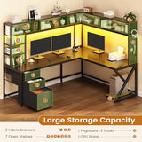 SEDETA L Shaped Gaming Desk with Storage Shelves and Hutch, Convertible 94.5" Computer Desk with Drawers