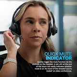 55+ Playtime PC Bluetooth Headset and Multipoint Connect to Laptop Computer and Mobile - Wired or Wireless