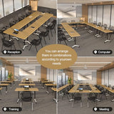 Folding Conference Table, 6 Pack Foldable Rolling Conference Room Tables