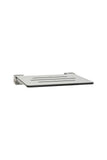 Seachrome 18 inch Silhouette Slimline Folding Wall Mount Shower Bench Seat, Light Gray Seat with Silver Frame