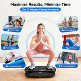HTM Vibration Plate Exercise Machine with 120 Speed Levels, 9 Program Modes and Remote Control - 15 Min Timer, 300 lbs Capacity Vibrate Stand Shake Board