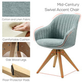 Art Leon Desk Chair No Wheels - Mid Century Modern Office Chair