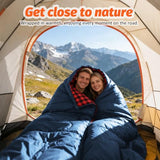 Swtmerry Double Sleeping Bag for Adults with 2 Pillows, Big & Tall Queen Size XL Sleeping Bag for 2 Person, Waterproof & Lightweight Warm for 3 Seasons, Cold Weather,Camping, Hiking & Backpacking