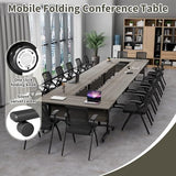 Usosidam Folding Conference Room Table, Modular Mobile Large Flip-Top Training Table
