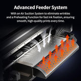 DXZ A3 DTF Printer with Shaker Oven & Air Purifier, High-Speed F1080 Printhead, 24/7 Auto-Maintenance, 4.5” LED Multi-Function Touch Screen, 13'' Apparel T-Shirt Printing Machine