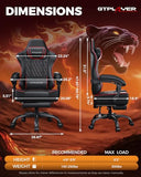 GTPLAYER Gaming Chair, Computer Office Chair with Pocket Spring Cushion, Linkage Armrests, Comfortable Leather Computer Chair, Black & Red