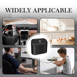YGDMD Portable Car Trash Cans with 2 Rolls Garbage Bag,Push-on Car Trash Bin with Lid & Hook for in-Vehicle Waste Disposal (Black)